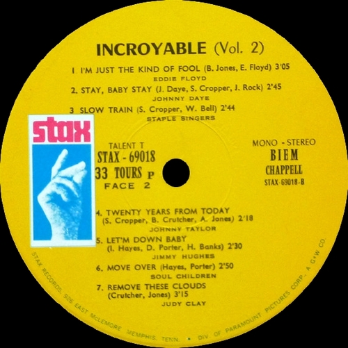 Série " Incroyable Rhythm & Blues Vol 2 " Stax Records 69018 [ FR ]