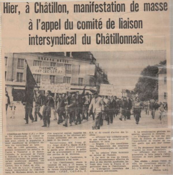 Souvenirs de mai 68 ...à Châtillon sur Seine