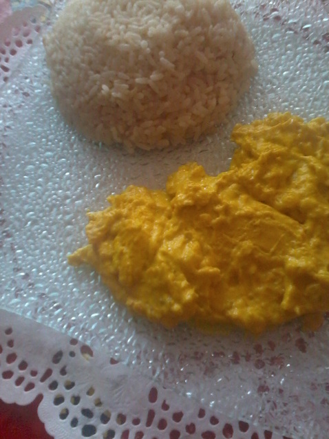 Riz Blanc Poulet curry 