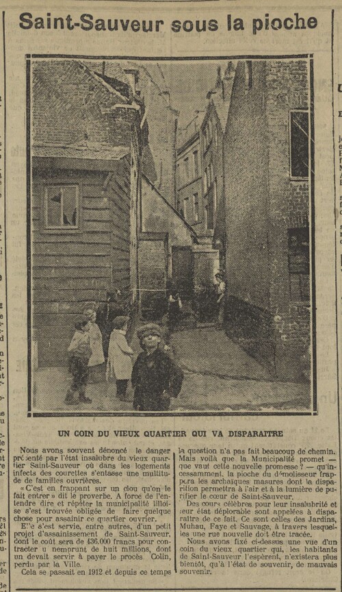 Saint-Sauveur sous la pioche (Le Réveil du Nord, 16 avril 1914)