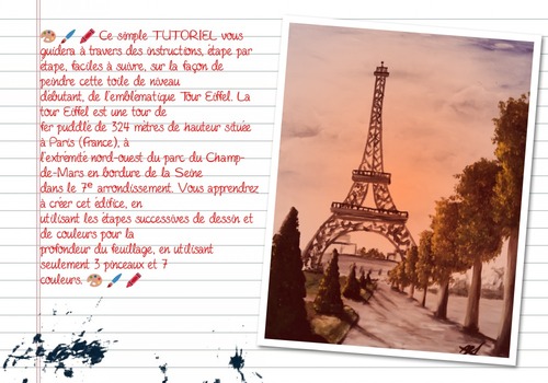 Dessin et peinture - vidéo 3289 : Comment peindre la Tour Eiffel (Paris - France) ? - huile ou acrylique.