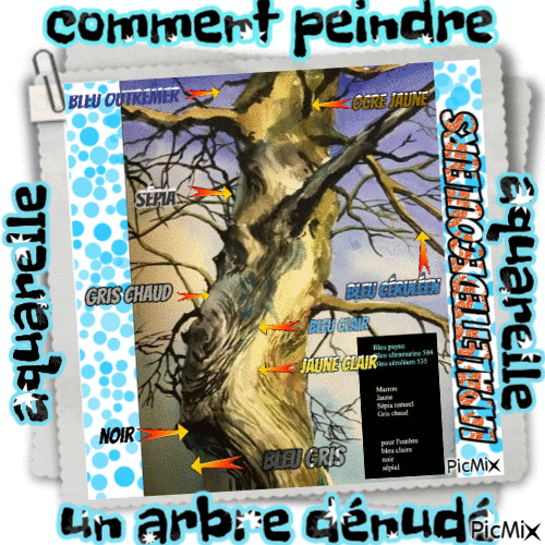 Dessin et peinture - vidéo 3446 : Comment peindre un arbre dénudé ? - aquarelle.