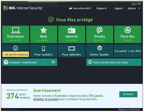 Avg Internet Security 2014 - Licence 1 an gratuit