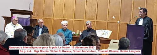 Rencontre pour la paix au Proche Orient, à l'initiative du Groupement interreligieux du Havre 19 décembre 2023