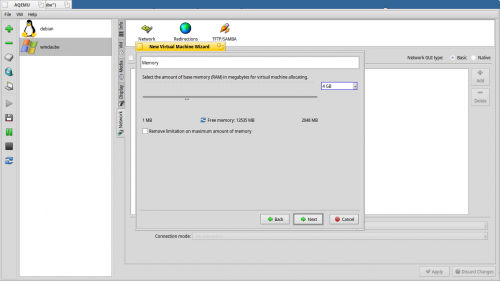 Créer une VM avec Aqemu/qemu (Debian,Windows etc...)