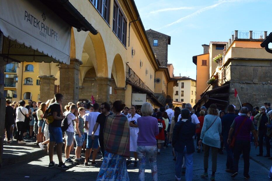 A Florence, touriste parmi la foule de touristes 