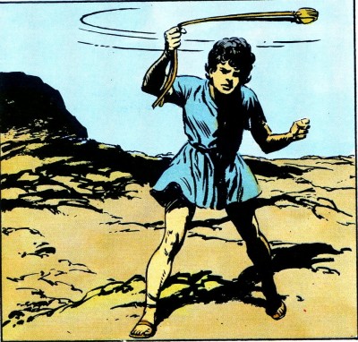 Le combat de David et du géant Goliath