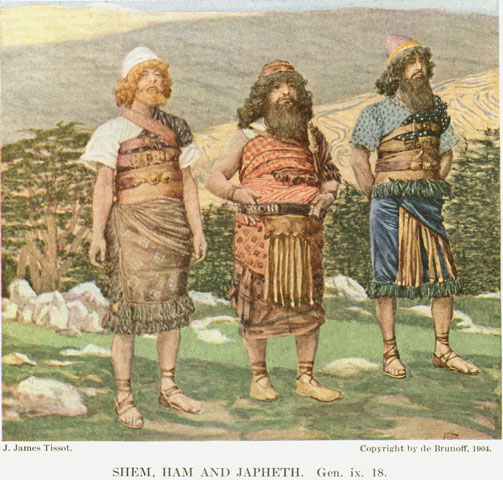 Les frères Sem, Cham et Japhet, représentés par James Tissot (1904)