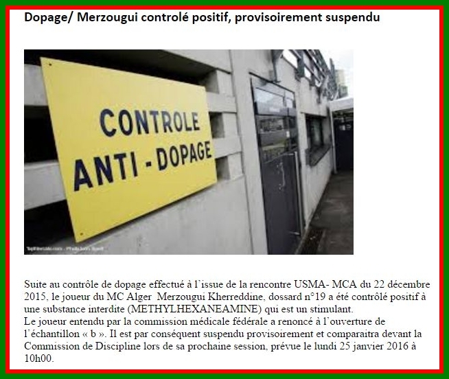 Merzougui controlé positif
