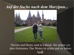 Roman-photos des 3e à Lübeck : "Auf der Suche nach dem Marzipan"