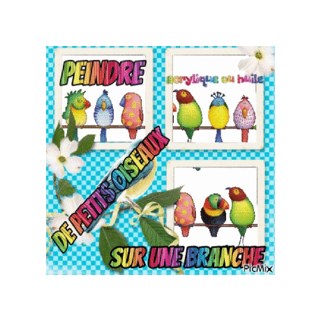 Dessin et peinture - vidéo 3558 : Peindre de petits oiseaux sur une branche - acrylique ou huile.