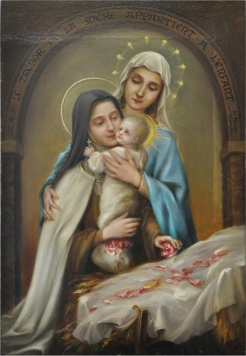 Thérèse, Jésus et la Vierge - Tableau de Céline
