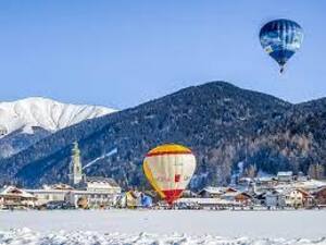 season balloons mountain winter balloons