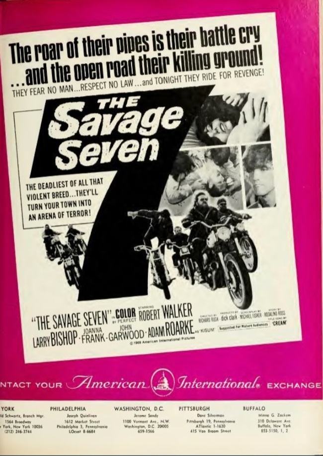 THE SAVAGE SEVEN   BOX OFFICE USA 1968