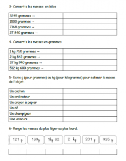 Trace écrite et évaluation sur les masses