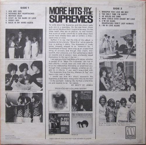The Supremes : Album " More Hits By The Supremes " Motown Records MS 627 [ US ]