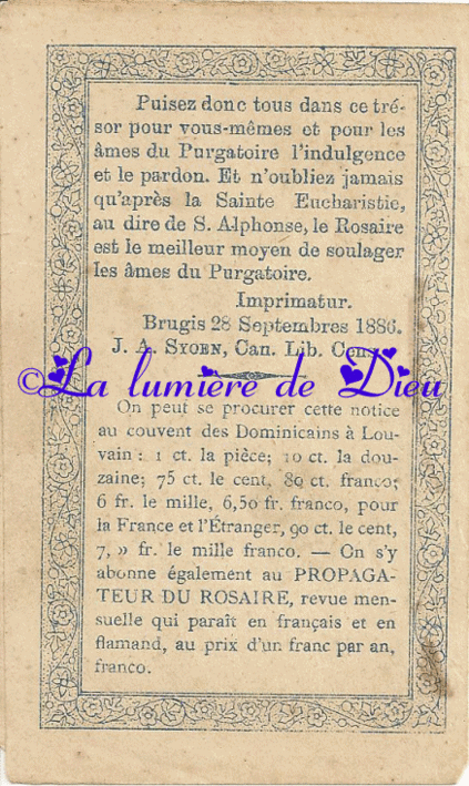 Un vrai trésor de précieuses indulgences du Rosaire