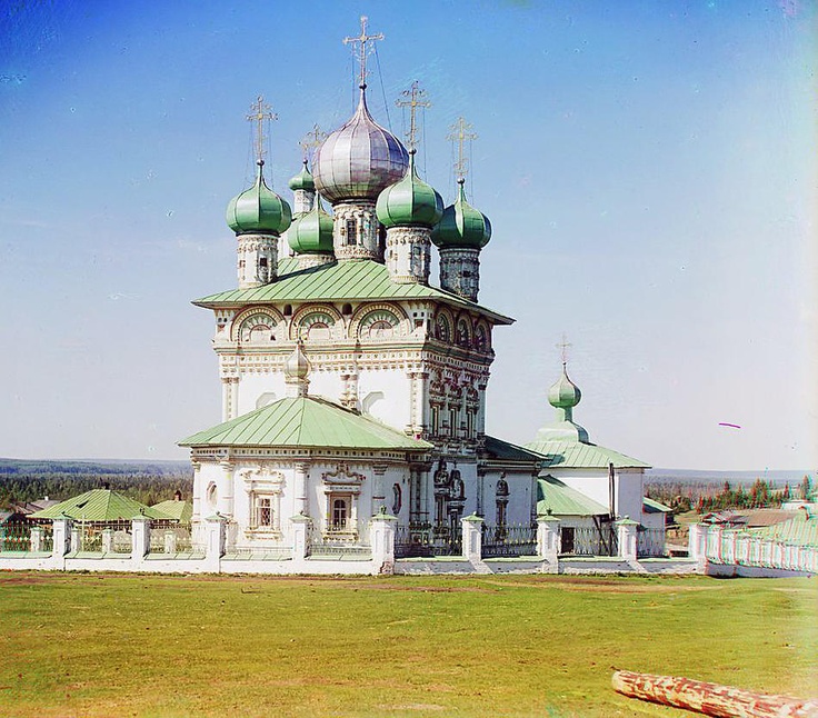 Old church of Saint Nicholas the Wonder Worker, Nyrob; 1910  Sergei Mikhailovich Prokudin-Gorskii Collection: 