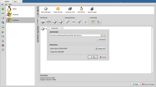 Créer une VM avec Aqemu/qemu (Debian,Windows etc...)