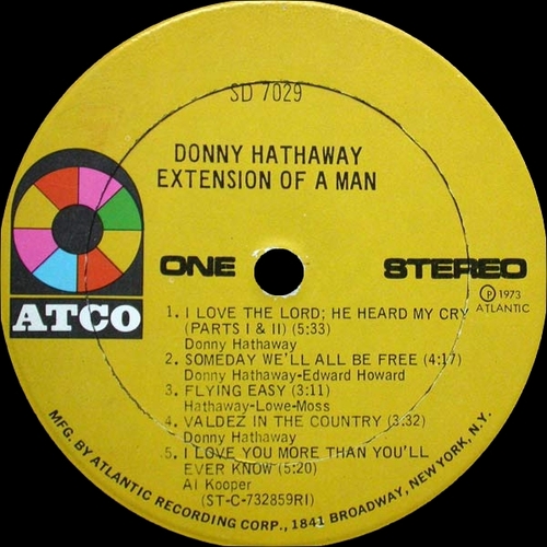 Donny Hathaway : Album " Extention Of A Man " Atco Records Records SD 7029 [US]