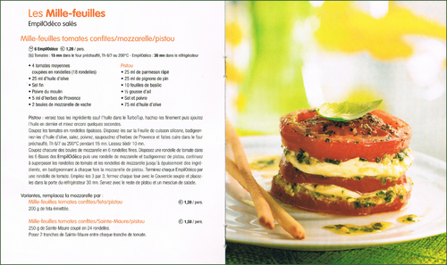 Mille-feuilles Tomates confites Mozzarella Pistou 