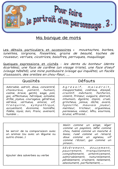 A LA DECOUVERTE DE ... LE PORTRAIT