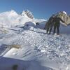 Progression avec les raquettes, Est-Sud-Est, le pic du Midi d'Ossau dans le dos