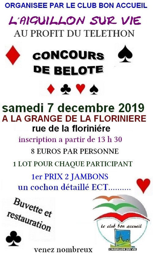 CONCOURS DE BELOTE LE 07 DECEMBRE 2019