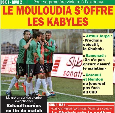 Samedi 28.03.2015 à Tizi Ouzou JSK-MCA 1-2
