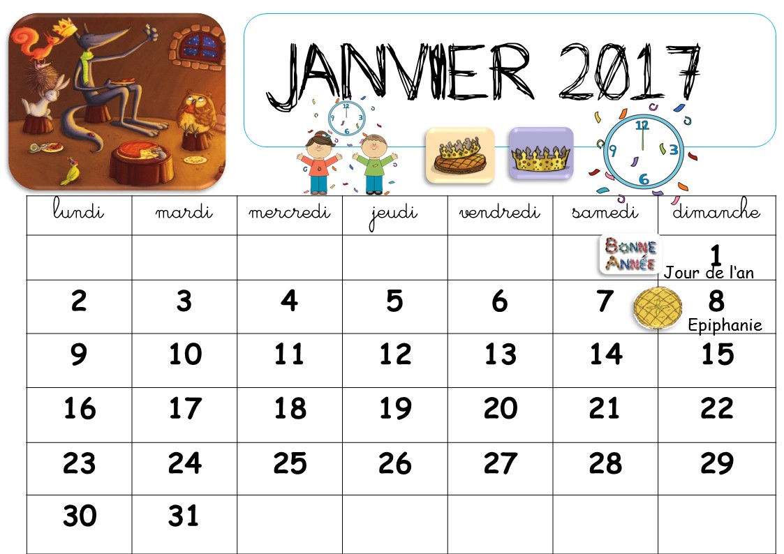 CALENDRIER 2016 2017 La classe de Corinne