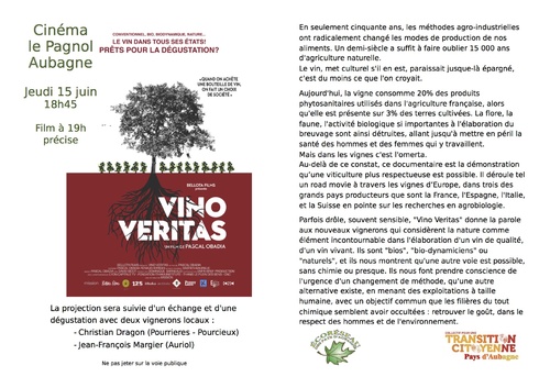 Projection Bye bye pesticides et Vino Veritas