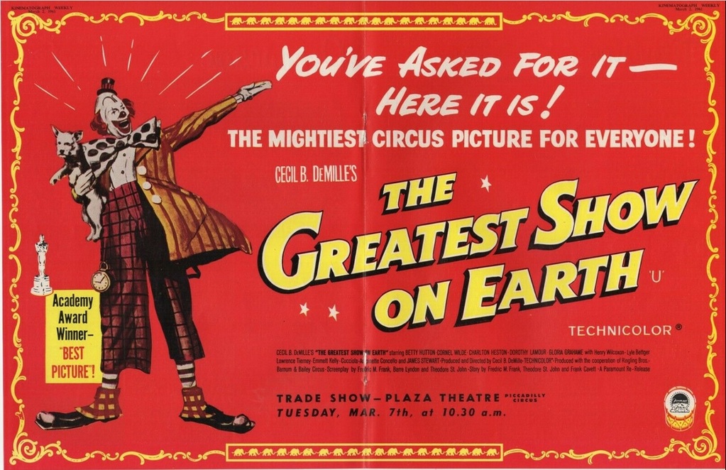 THE GREATEST SHOW IN EARTH UK POSTER 1961
