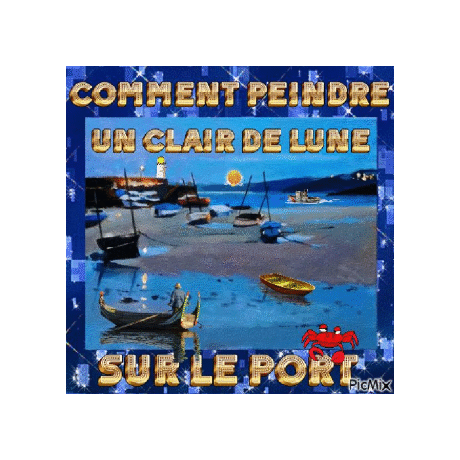 Dessin et peinture - vidéo 4204 : Comment peindre un port au clair de lune 2/2 ? - acrylique ou huile.