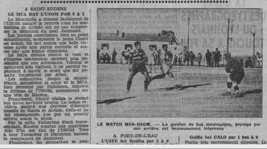 Dimanche 21.2.1937 à St Eugène MCA-USOM 6-1