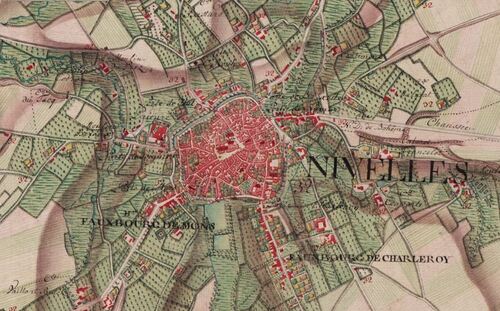 Nivelles (Carte Ferraris, 1777)(kbr.be)