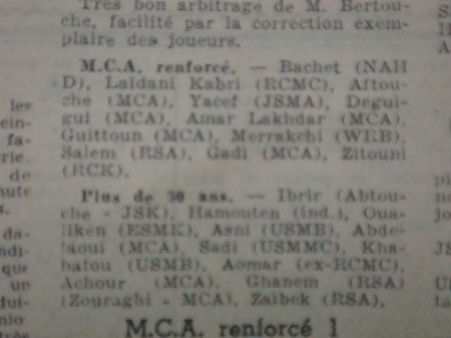 .11.1953 match gala mouloud MCA-USMB 1-1