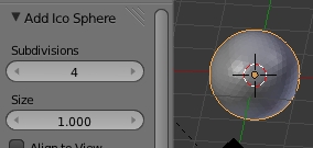 Mettre subdivision sur 4 pour l'icosphere