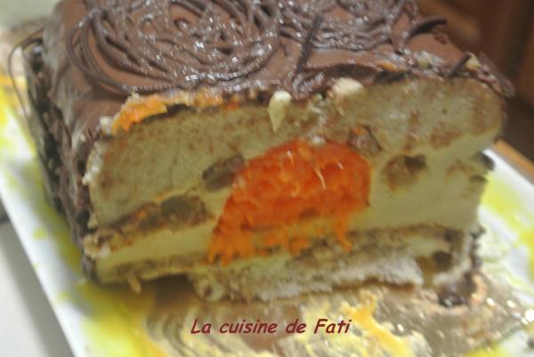 Bûche aux marrons coeur clémentine