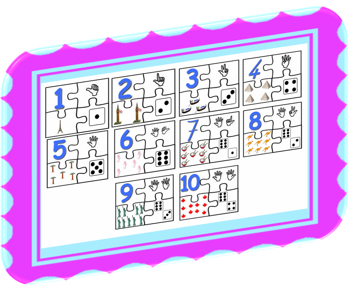 Puzzles à compter de 1 à 10 - La classe de Tibiscuit