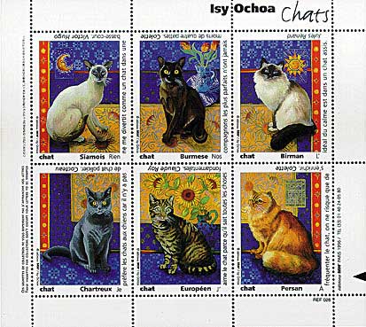 timbres vignette chats