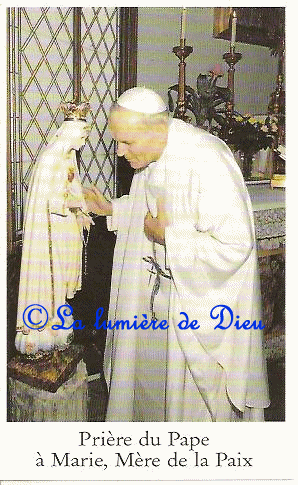 Prière du Pape Jean-Paul II à la Mère de la Paix
