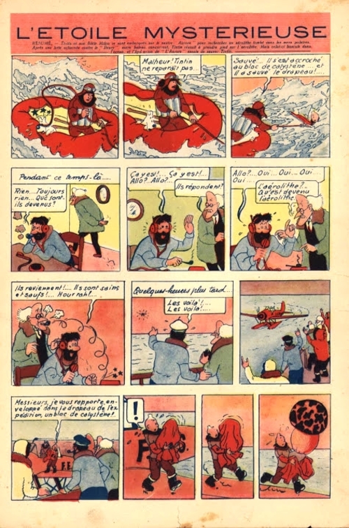 Tintin AVG en couleurs dans Coeurs Vaillant
