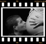 grossesse couple enceinte maternité noir blanc