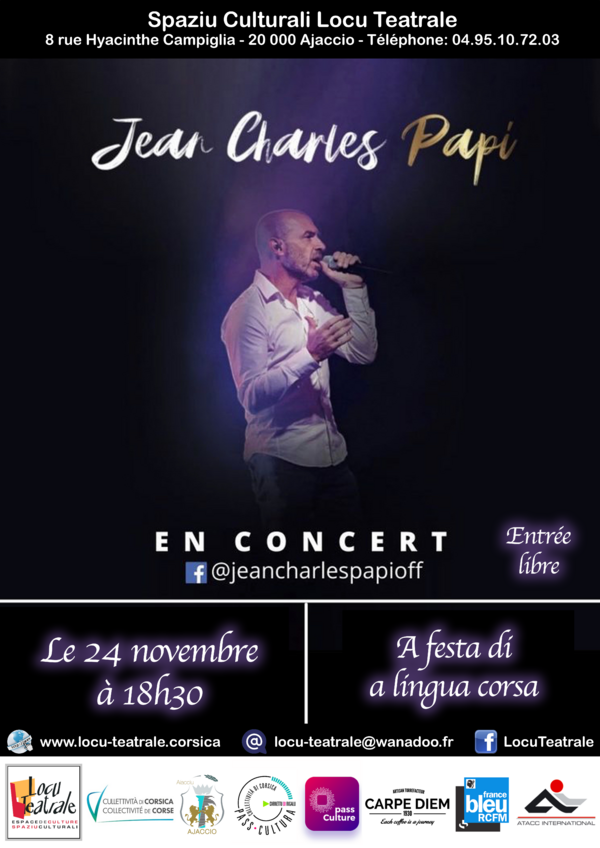 24 novembre 2021 à 18h30 - Concert/conférence de Jean-Charles Papi