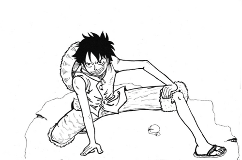 La pose de Luffy