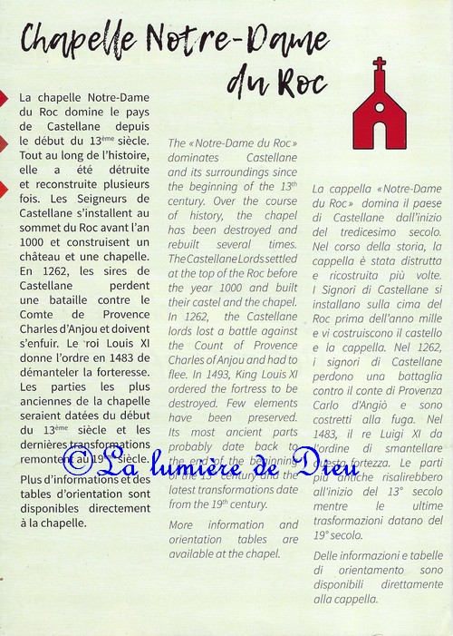 Castellane, chapelle Notre-Dame du Roc