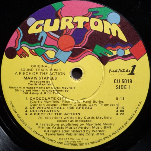 1977 : Album " B.O. A Piece Of The Action : Original Soundtrack " Curtom Records CU 5019 [ US ]
