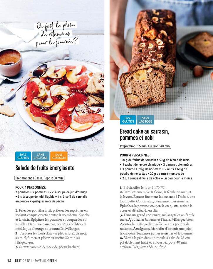 Nutrition - 1:  Cuisine végétarienne - Les Petits Déjeuners (9 pages)