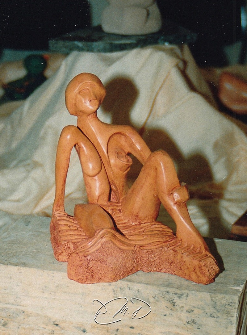 Terre lisse cuite et patinée - Interprétation d'après modèle vivant