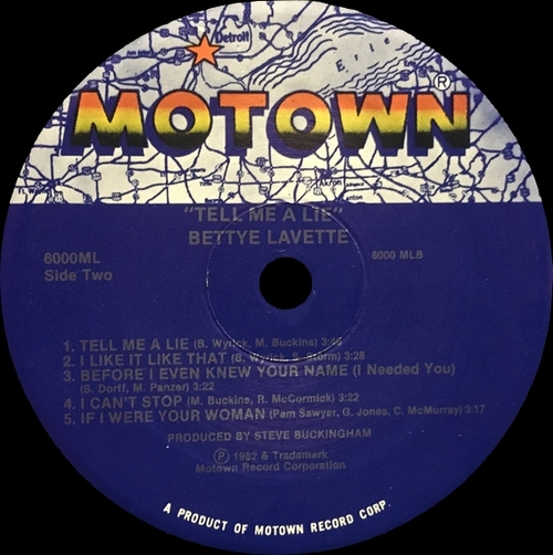 Bettye Lavette : Album " Tell Me A Lie " Motown Records 6000ML [ US ]